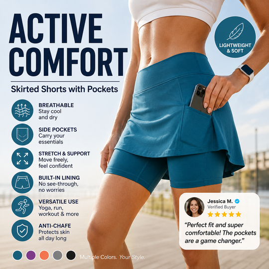 💥 Last Day! Special Sale – Only £11.99 👚Anti-Chafing Active Skort – Super soft and comfortable🔥