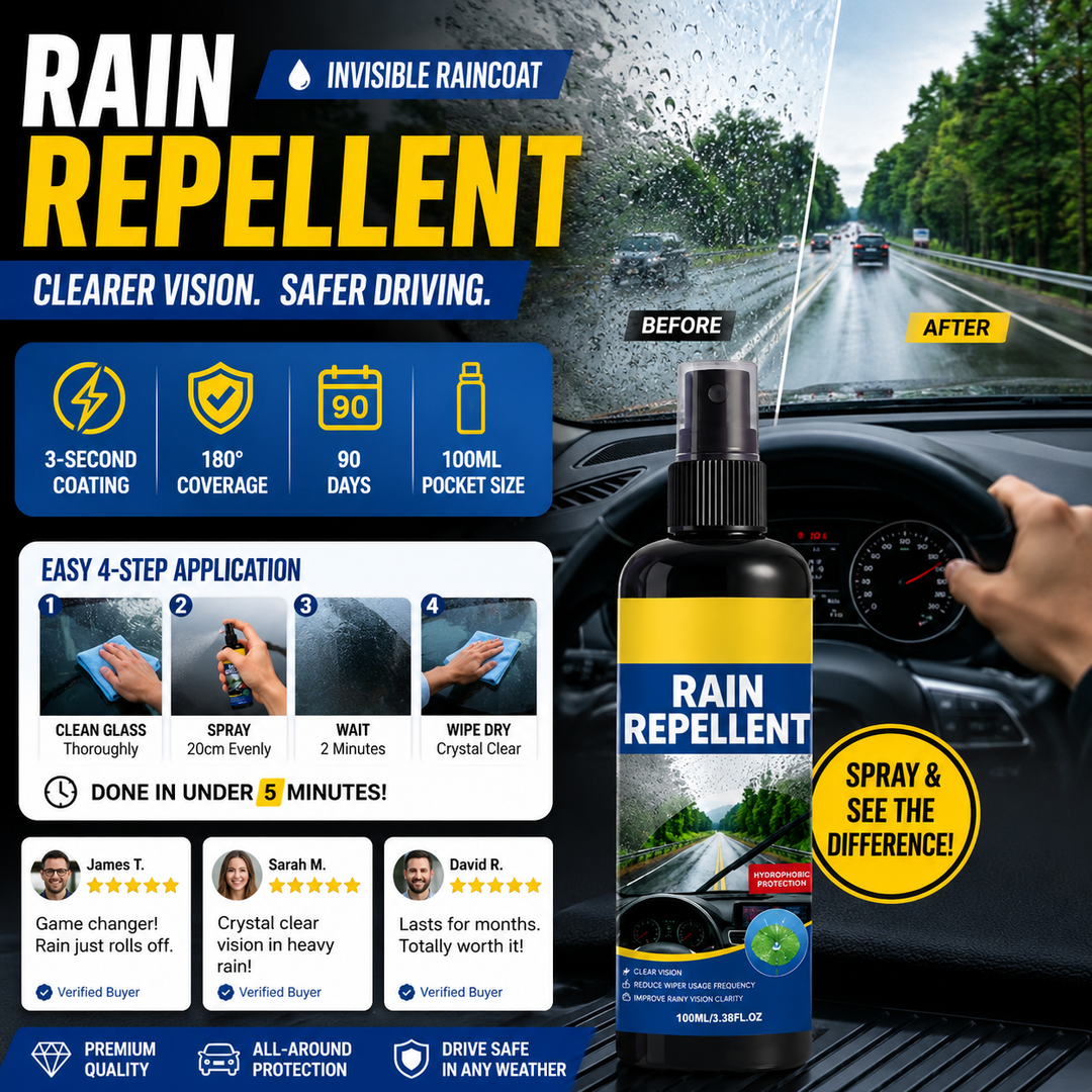 🏆 Last Day Special Price £9.99 ! 🔥Buy 2 Get 1 Free🎁Crystal Clear Windshield Rain Repellent Spray