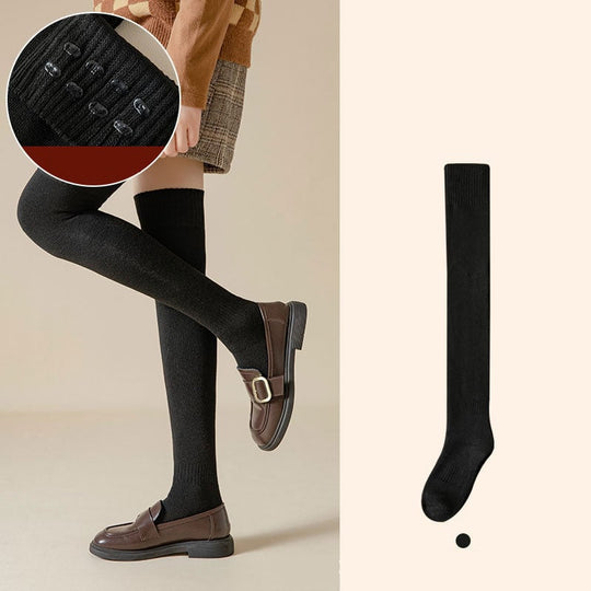 ✨Compra 2 y llévate 1 gratis✨Medias de algodón antideslizantes de silicona por encima de la rodilla