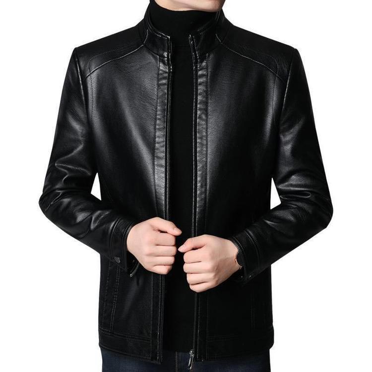 💥Men’s Warm Plush Lining Leather Jacket Coat🔥