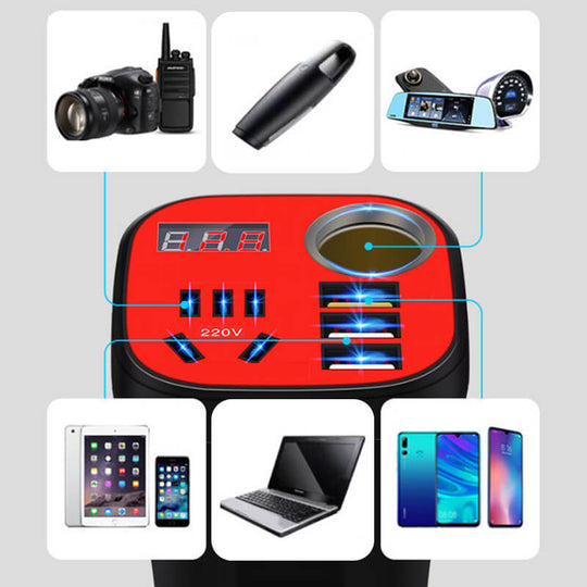 🚗Car mounted cup type inverter converter QC charger（50%）🔥