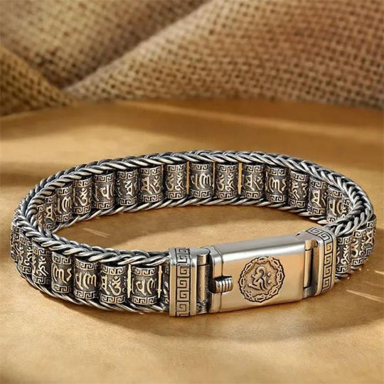 🥳2026 HOT SALE🥳💞50K+ SOLD!✨ 💝Tibetan Prayer Wheel Bracelet – 925 Sterling Silver, Lucky Charm & Valentine's Day Gift
