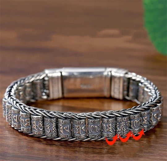 🥳2026 HOT SALE🥳💞50K+ SOLD!✨ 💝Tibetan Prayer Wheel Bracelet – 925 Sterling Silver, Lucky Charm & Valentine's Day Gift