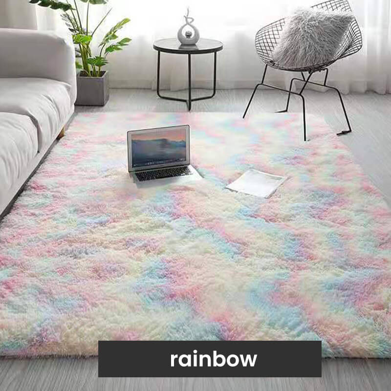 Gradient Color Plush Floor Mat