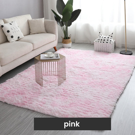 Gradient Color Plush Floor Mat