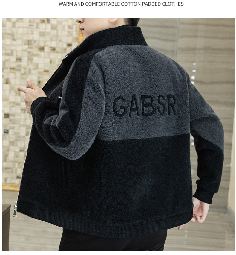 Men's Fashion Standing Collar Plush Jacket