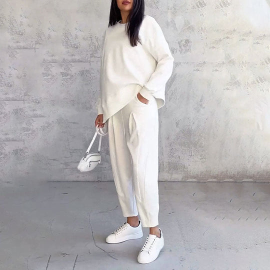 🎉HOT SALE💖Round-Neck Long-Sleeved Top ＆ Pants 2-Piece Set