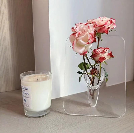 ⏳Time-Limited Special⏰Photo Frame Shaped Clear Flower Vase – Nordic Style, Acrylic, Desktop Decor ✨