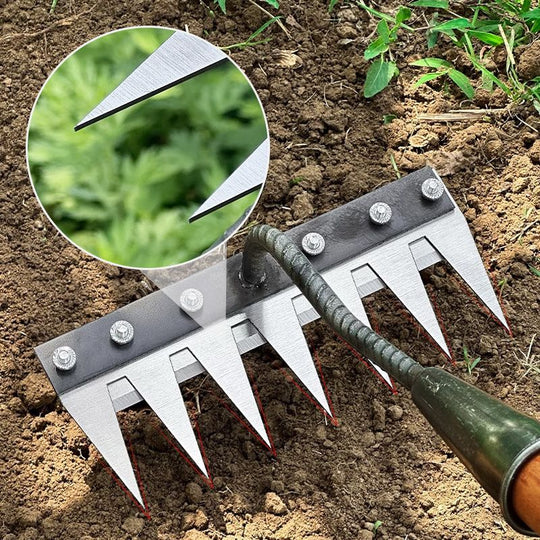 🌿 50% OFF NOW! 🧤 5/6/7/8 Weed Rakes with Carbon Steel Garden Tines – Durable, Ergonomic Grip & Efficient Weeding 🌱