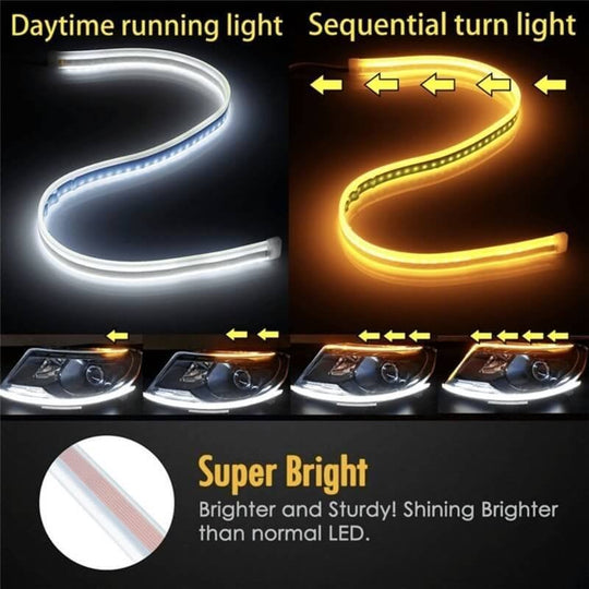 🥳2026 HOT SALE🥳💞50K+ SOLD! 🚗✨ 30% OFF! LED Flow Type Auto Signal Light – Dynamic flowing turn signals & ultra-bright daytime running lights. Waterproof, 12V, easy adhesive install – upgrade your ride in minutes! 🌈💨