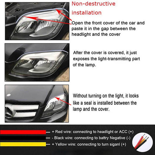 🥳2026 HOT SALE🥳💞50K+ SOLD! 🚗✨ 30% OFF! LED Flow Type Auto Signal Light – Dynamic flowing turn signals & ultra-bright daytime running lights. Waterproof, 12V, easy adhesive install – upgrade your ride in minutes! 🌈💨
