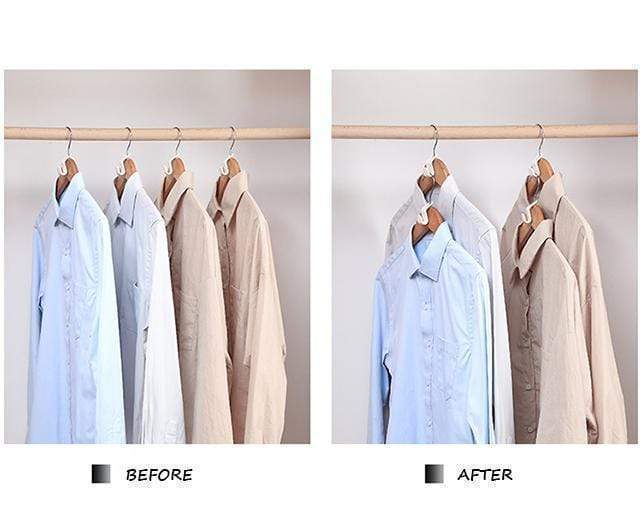Space-Saving Hanger Connector Hooks - Doubles Closet Space, Sturdy & Versatile for All Hangers