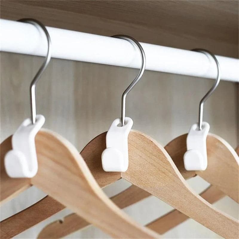 Space-Saving Hanger Connector Hooks - Doubles Closet Space, Sturdy & Versatile for All Hangers