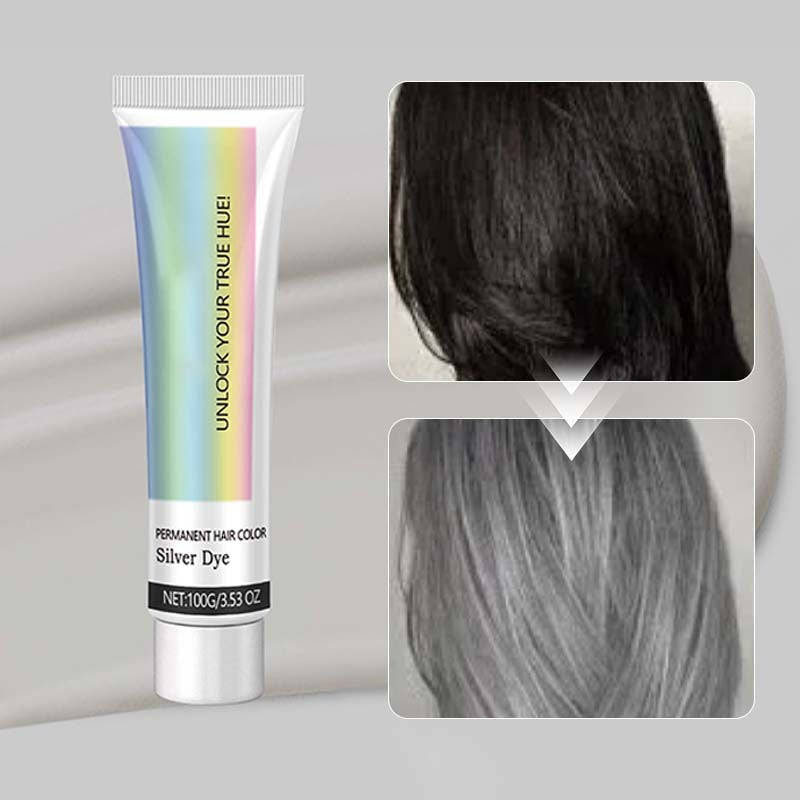 ⏰🔥Limited Time Sale 49% OFF🔥2-in-1 Natural Essence Extract Silver Hair Dye🎁Best Gift⭐