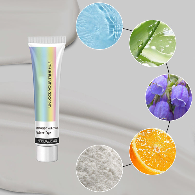 ⏰🔥Limited Time Sale 49% OFF🔥2-in-1 Natural Essence Extract Silver Hair Dye🎁Best Gift⭐