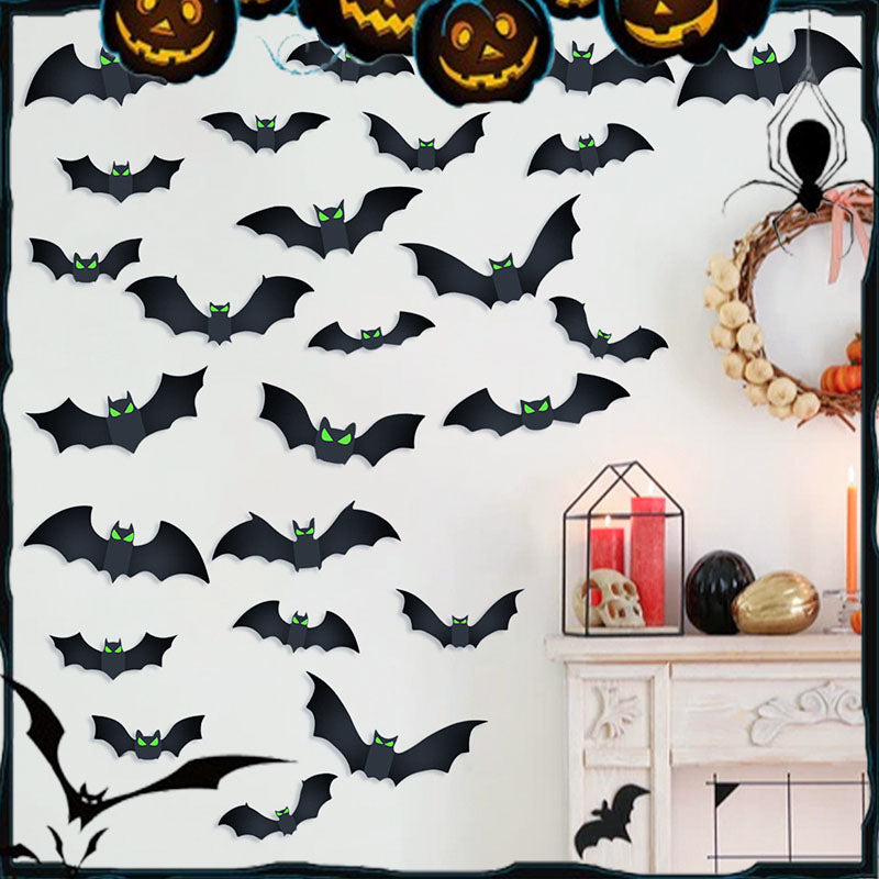 Halloween 3D Bat Decor Stickers Set