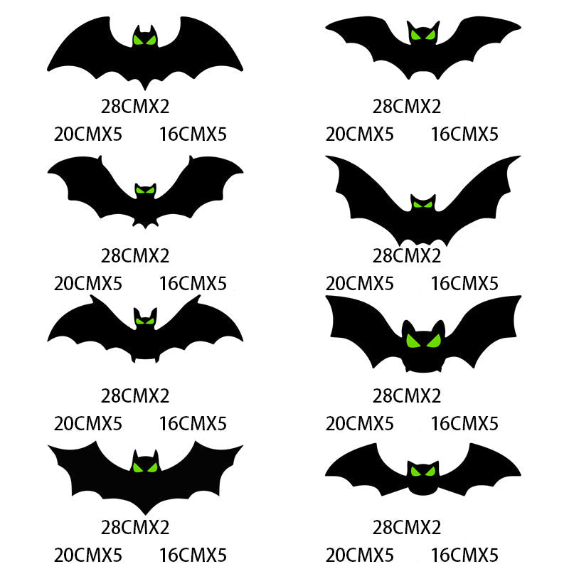 Halloween 3D Bat Decor Stickers Set