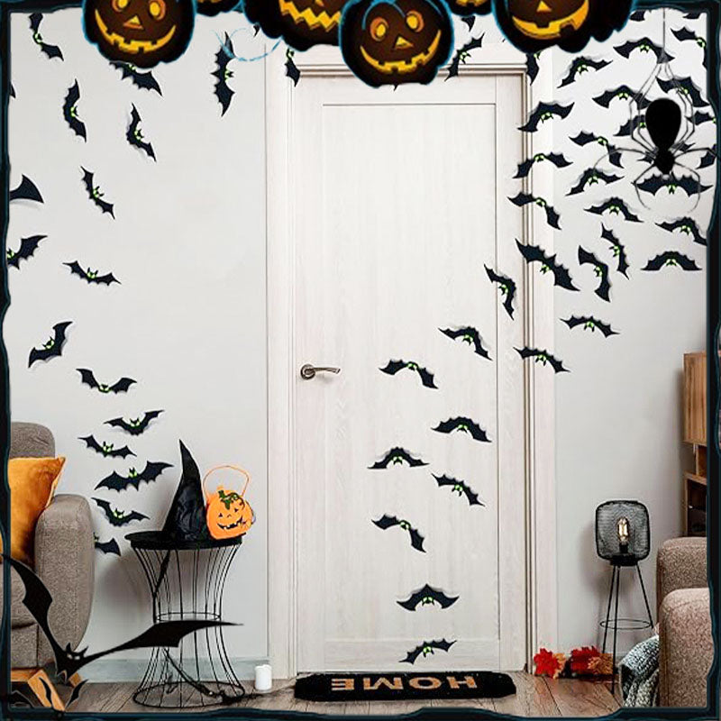 Halloween 3D Bat Decor Stickers Set