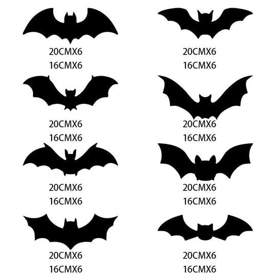 Halloween 3D Bat Decor Stickers Set