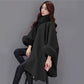💖Best Gift💖  Elegant Solid Color Faux Fur Collar Loose Poncho Coat⏳Limited-time 65% off⏰