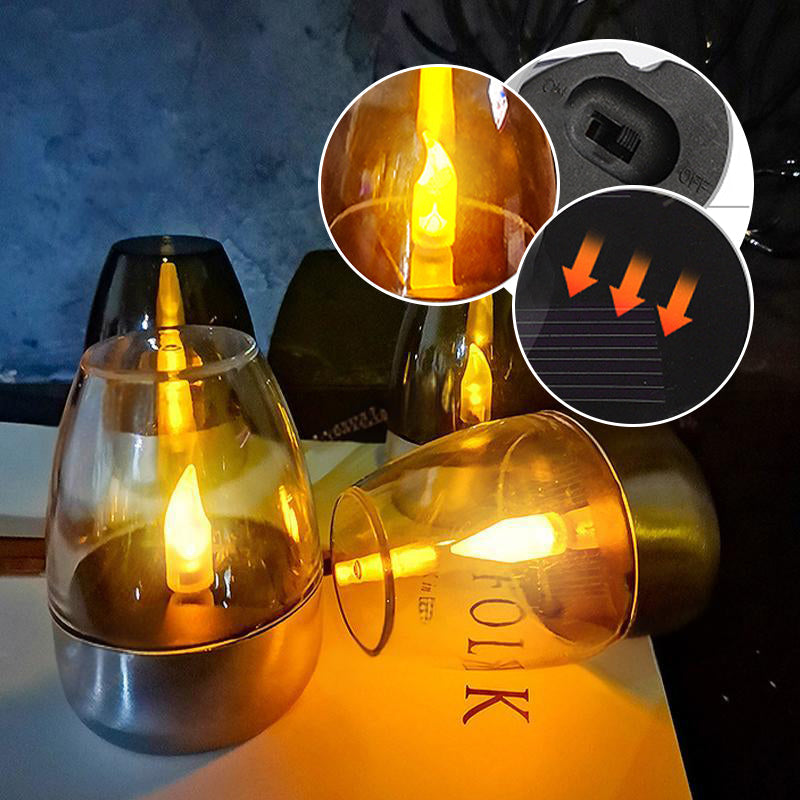 Solar-powered LED Candle Light Lamp