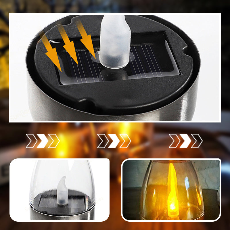 Solar-powered LED Candle Light Lamp