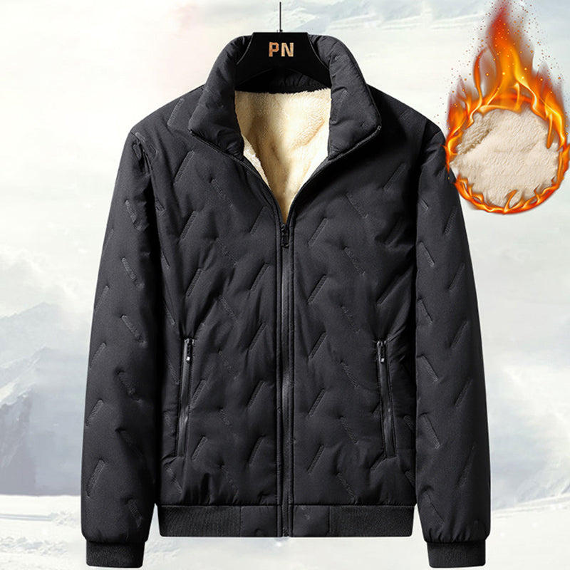 Men's quilted winter jacket with fleece lining