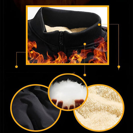 Men's quilted winter jacket with fleece lining