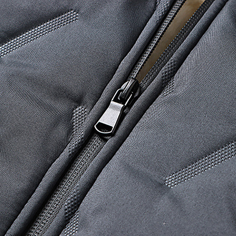 Men's quilted winter jacket with fleece lining