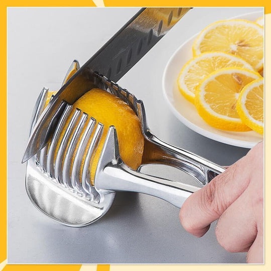 🍋50% OFF NOW! Creative Kitchen Slice Cutting Tool, Food‑Grade Aluminum Alloy Hand‑Held Slicer, Quick Slicing Holder for Lemon, Tomato, Onion & Soft Fruits Vegetables