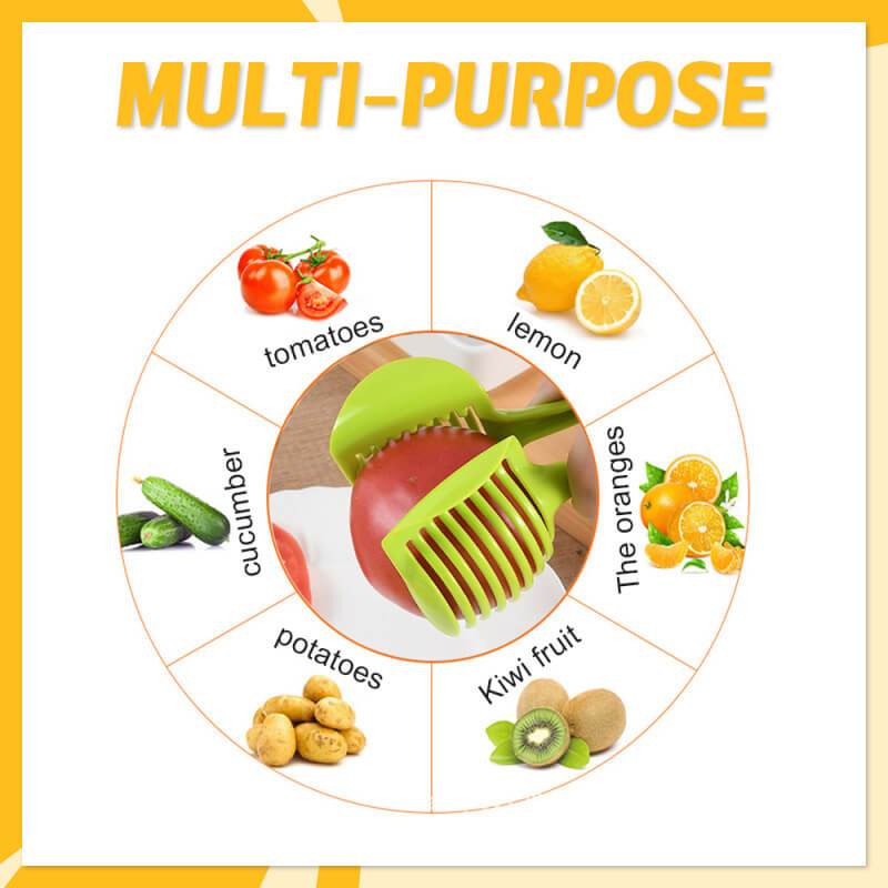 🍋50% OFF NOW! Creative Kitchen Slice Cutting Tool, Food‑Grade Aluminum Alloy Hand‑Held Slicer, Quick Slicing Holder for Lemon, Tomato, Onion & Soft Fruits Vegetables