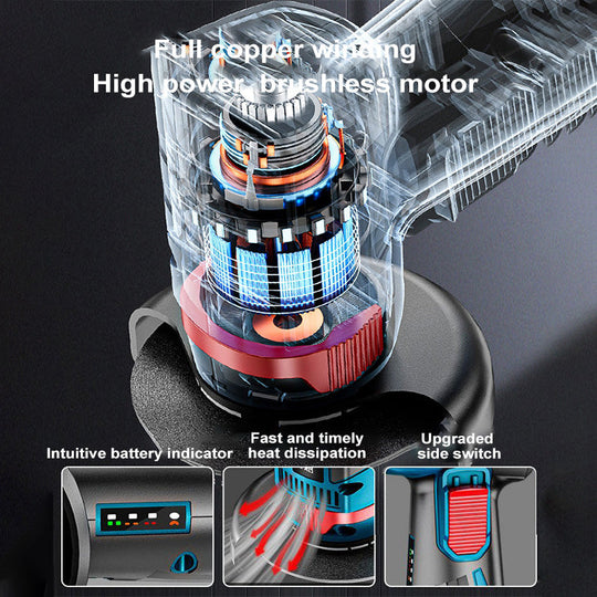 🛠️ ⚡ Compact Brushless Grinder – Brushless Power, Efficient Performance & Portable Design🔩