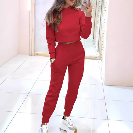 Women's High Collar Sweatshirt and Pants with Cuffs 2 Piece Set📣Free Shipping