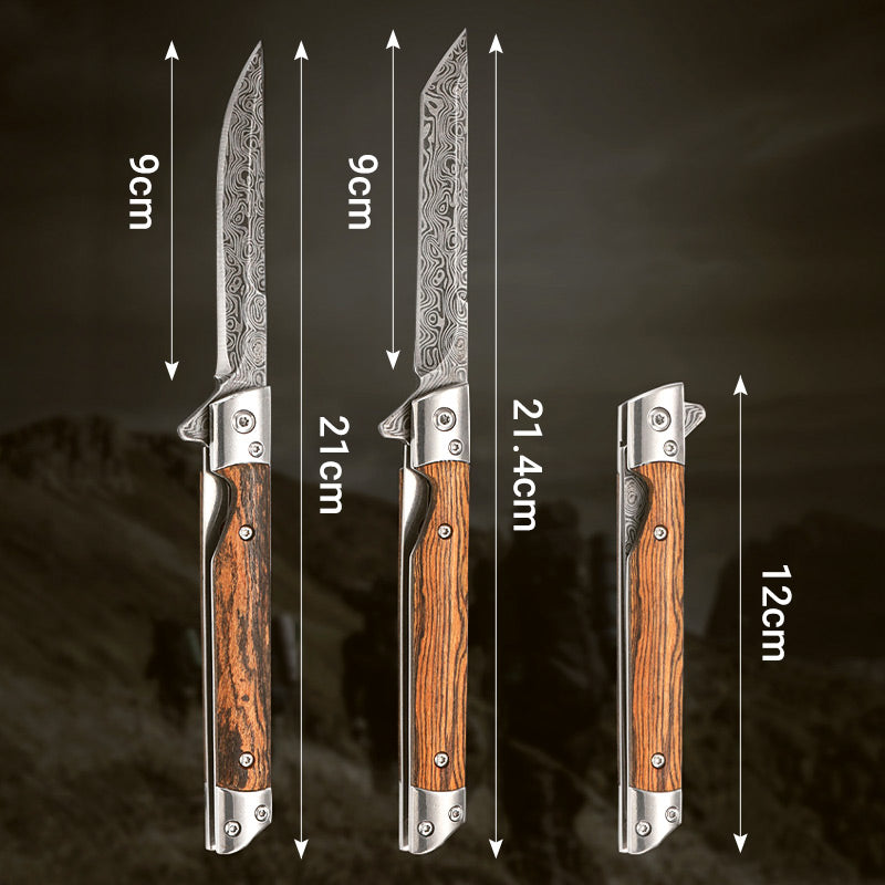 🔥 LAST DAY PROMOTION - 50%OFF 🔥 🗡️✨Folding knife with wooden handle for work, hiking & camping⛺