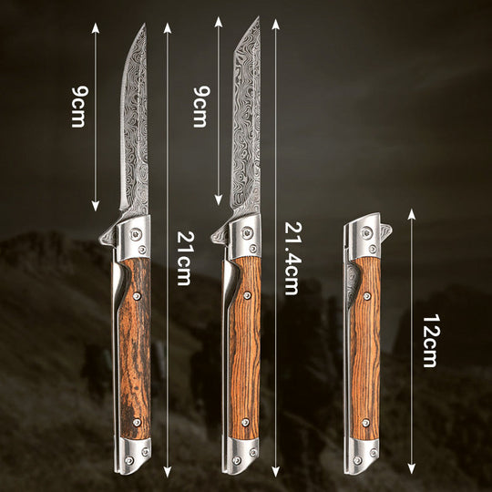 🔥 LAST DAY PROMOTION - 50%OFF 🔥 🗡️✨Folding knife with wooden handle for work, hiking & camping⛺