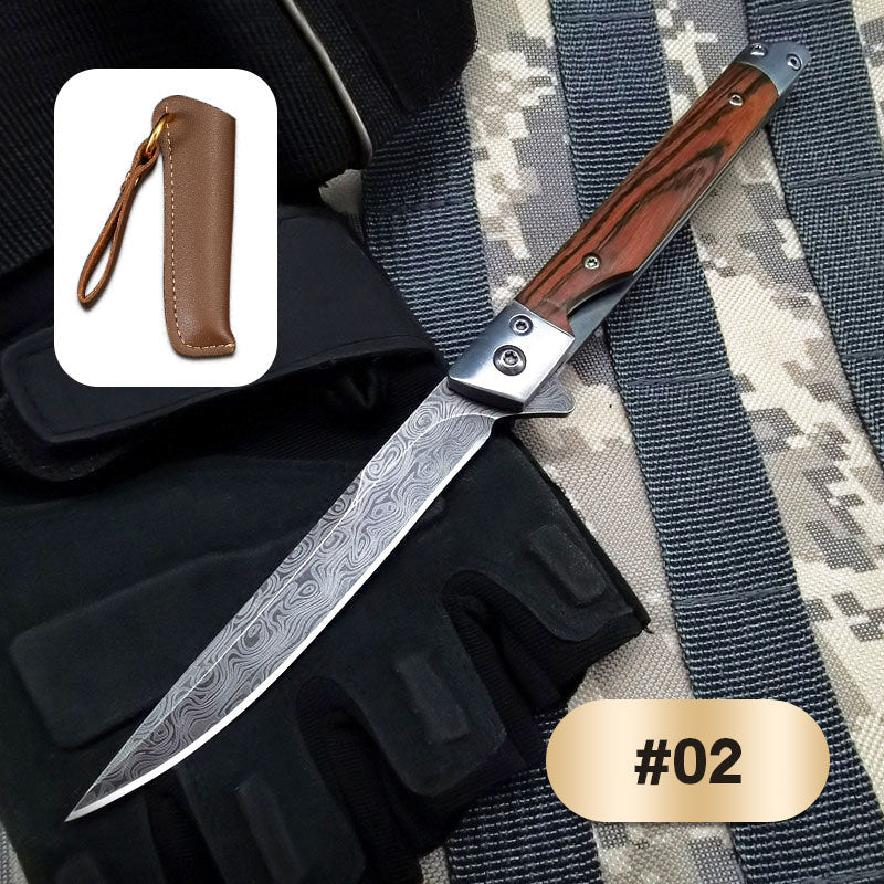 🔥 LAST DAY PROMOTION - 50%OFF 🔥 🗡️✨Folding knife with wooden handle for work, hiking & camping⛺