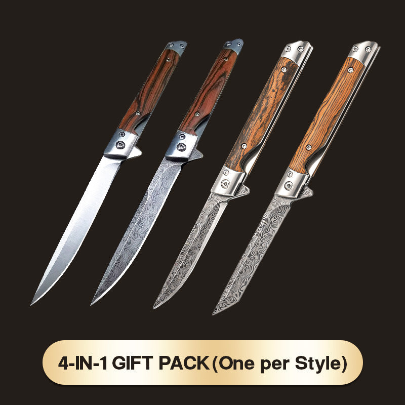 🔥 LAST DAY PROMOTION - 50%OFF 🔥 🗡️✨Folding knife with wooden handle for work, hiking & camping⛺