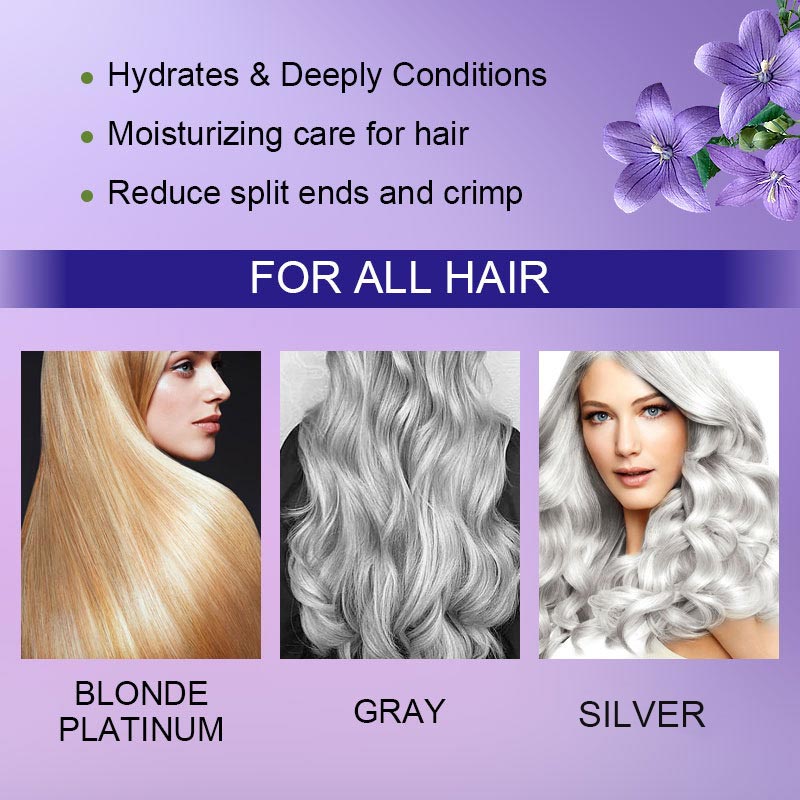 ✨ Purple Keratin Hair Mask - Tones Blonde, Silver & Gray Hair | Anti-Brass + Color Lock