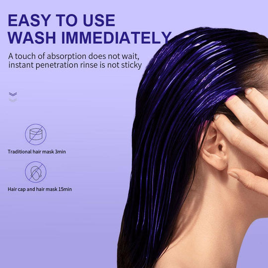 ✨ Purple Keratin Hair Mask - Tones Blonde, Silver & Gray Hair | Anti-Brass + Color Lock