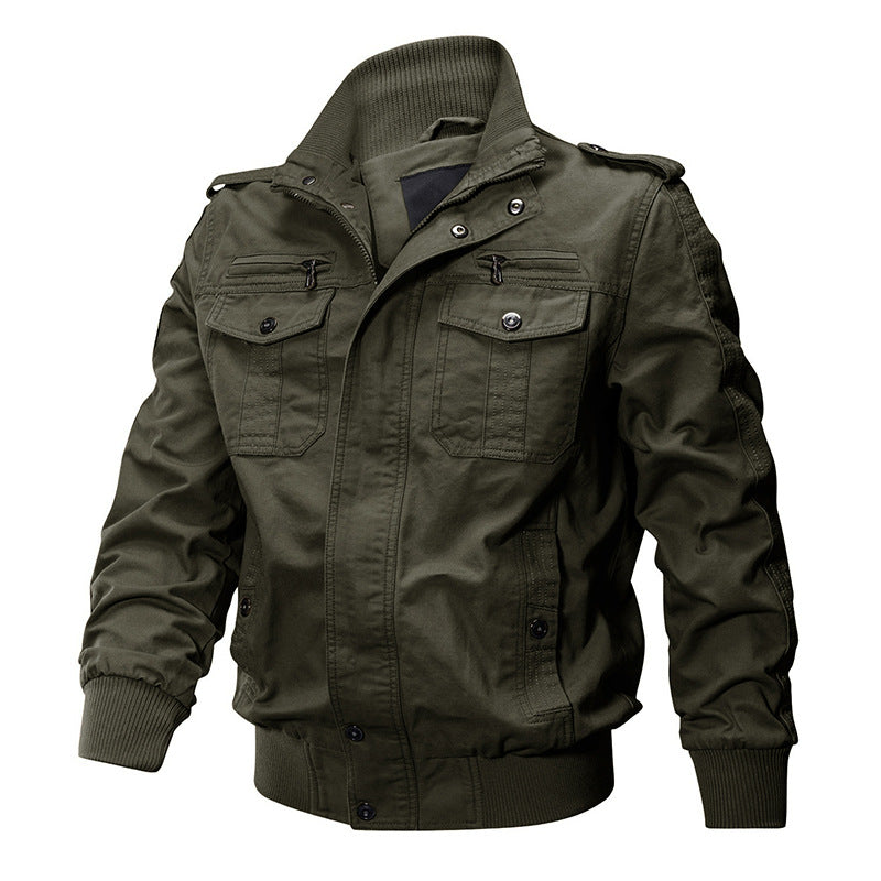 Militaire kraag ritsjack voor herenkraag