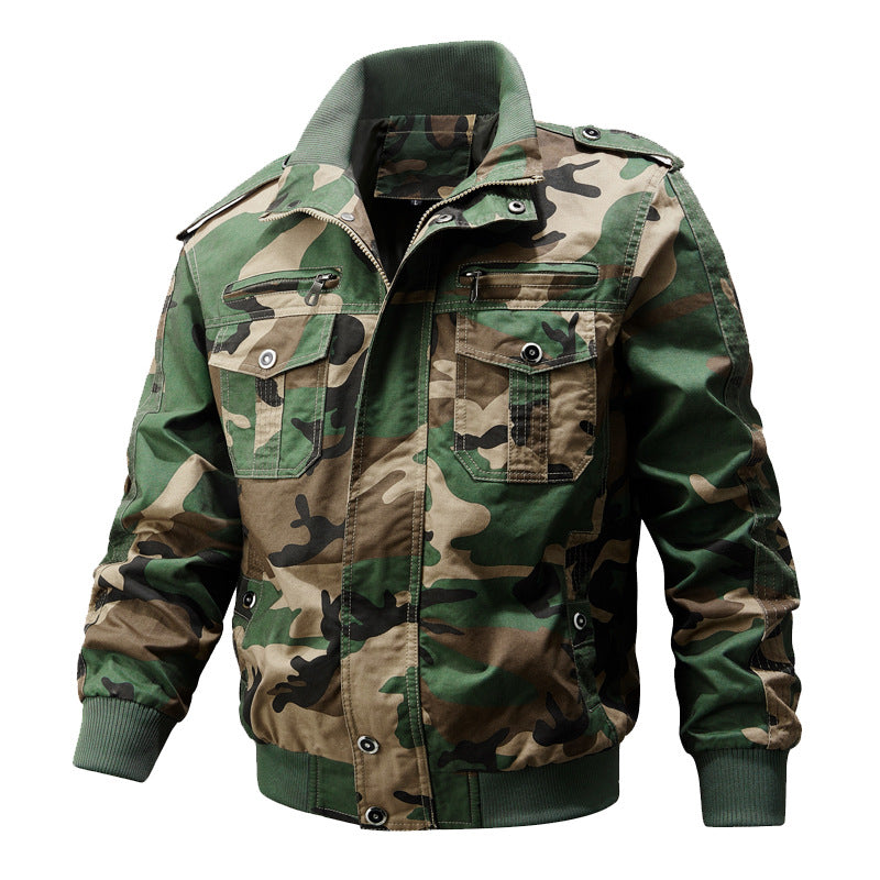 Militaire kraag ritsjack voor herenkraag