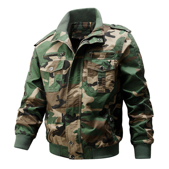 Militaire kraag ritsjack voor herenkraag