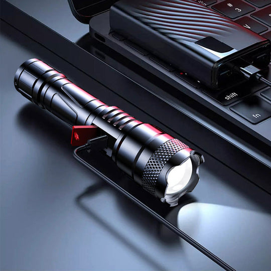 🔦 LED Strong Light Retractable Flashlight | Year-End Mega Sale 40% OFF | Zoomable Beam & Adjustable Length | Rechargeable for Outdoor & Emergency Use 🚀✨