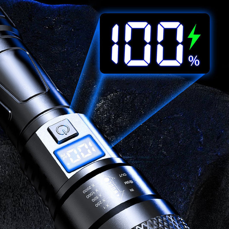 🔦 LED Strong Light Retractable Flashlight | Year-End Mega Sale 40% OFF | Zoomable Beam & Adjustable Length | Rechargeable for Outdoor & Emergency Use 🚀✨