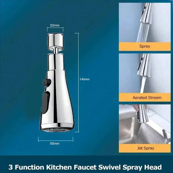 ⏰50K+ SOLD!🏠720° Rotatable 3 Function Kitchen Faucet Spray Head