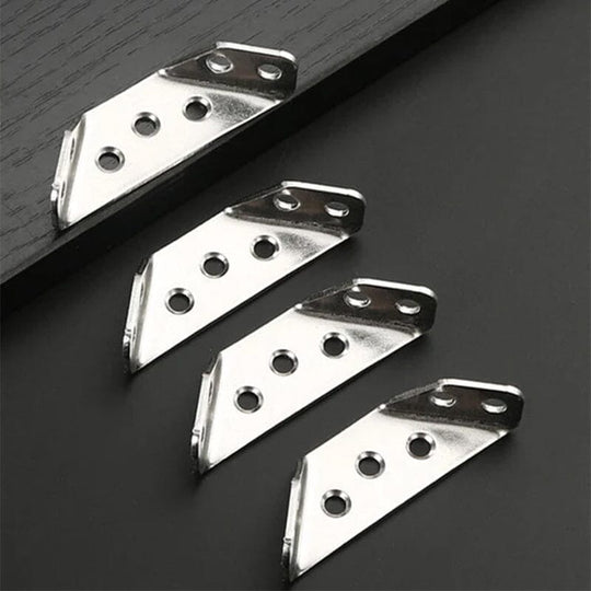 🔧 50% OFF !!!⏰UNIVERSAL STAINLESS STEEL FURNITURE CORNER BRACES — Triangular Stability Reinforcement | Rust-Proof Structural Support & Easy Install 🔧