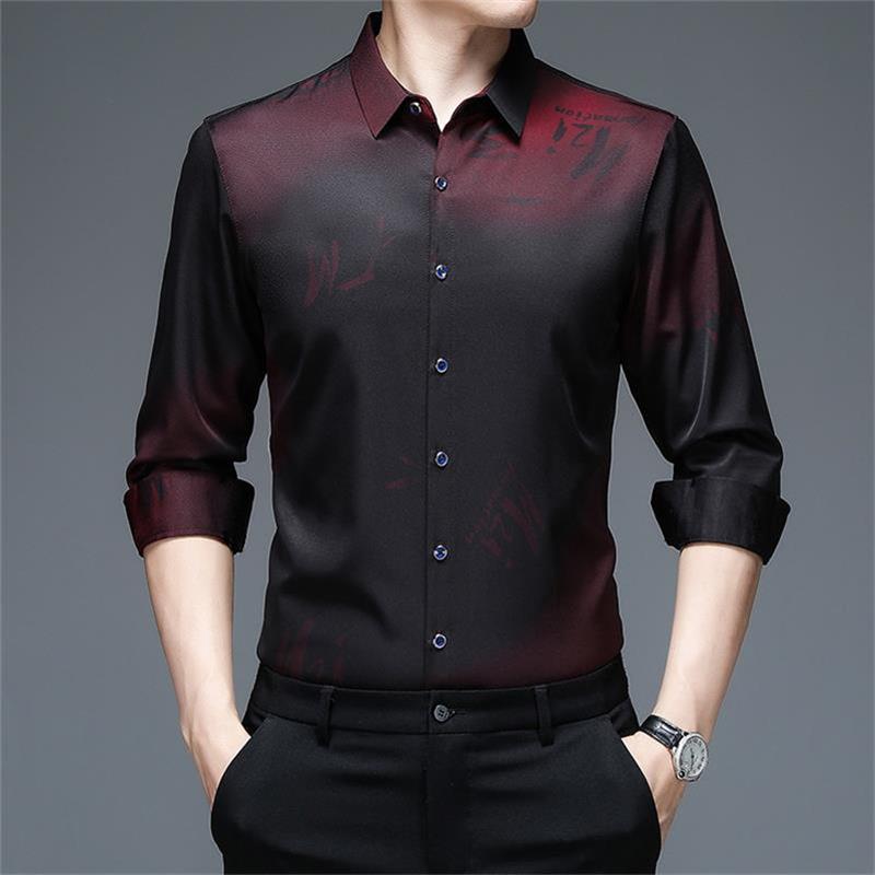 Men's Clothes Autumn Spring Long Sleeve Button Up Shirts