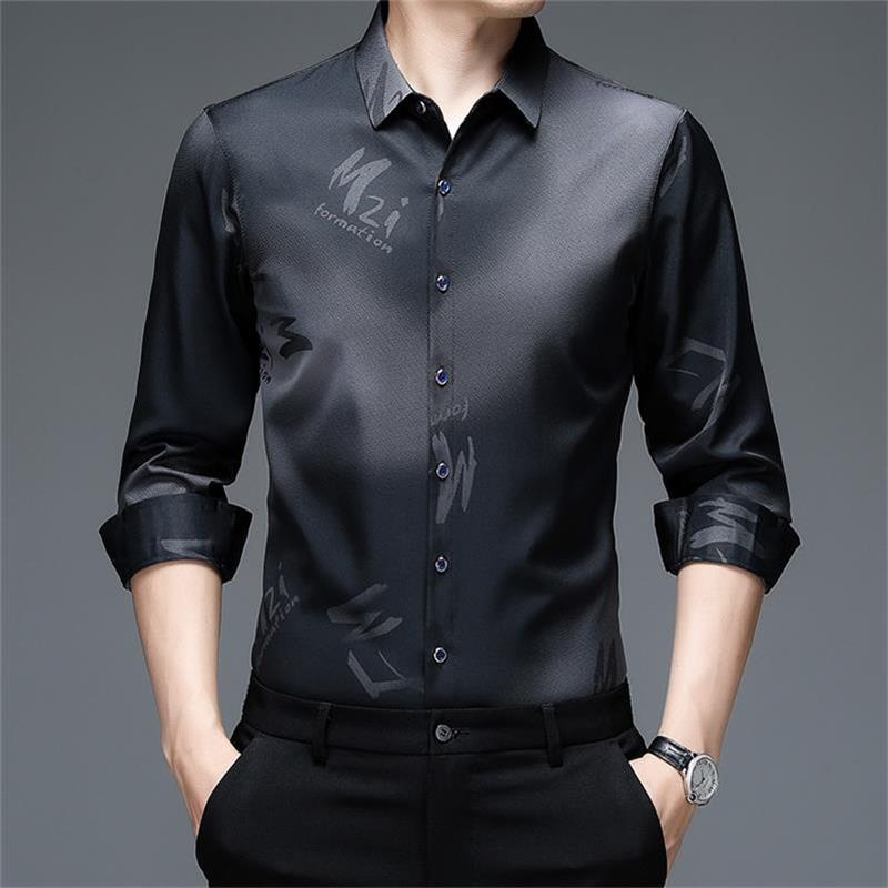 Men's Clothes Autumn Spring Long Sleeve Button Up Shirts