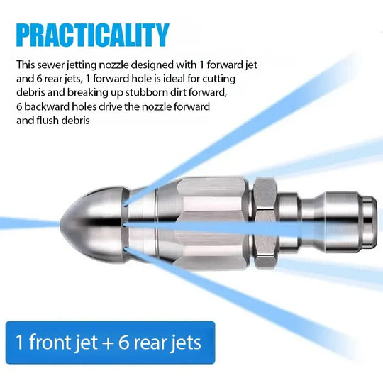 Glanadh píopaí cumhachtach agus nozzle neamh -bhréige