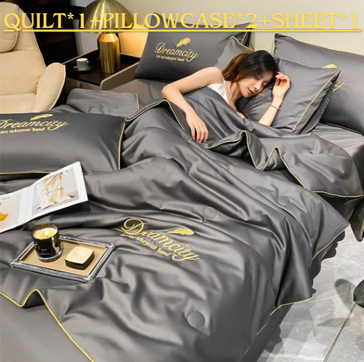 🎁Machen Sie sich bereit für den Sommer🛏️ Sommerliche einfache Steppdecke aus Eisseide❄️